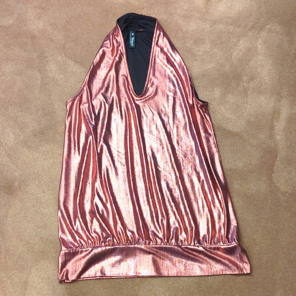 Boutique pink shimmer top size small NWOT